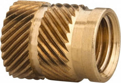 E-Z LOK - 5/16 24 UNF, 0.403" Diam, Brass Unheaded Heat Installed Threaded Insert - 0.378" Hole, 1/2" OAL, 0.403" Head Diam - Makers Industrial Supply