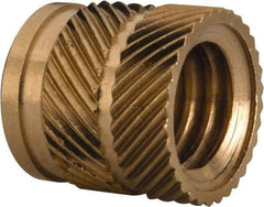 E-Z LOK - 3/8 16 UNC, 0.494" Diam, Brass Unheaded Heat Installed Threaded Insert - 15/32" Hole, 1/2" OAL, 0.494" Head Diam - Makers Industrial Supply