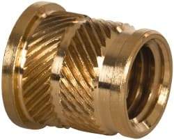 E-Z LOK - 3/8 16 UNC, 0.494" Diam, Brass Headed Heat Installed Threaded Insert - 15/32" Hole, 9/16" OAL x 0.065" High, 0.551" Head Diam - Makers Industrial Supply