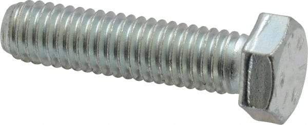 Made in USA - 3/8-16 UNC, 1-1/2" Length Under Head Hex Head Cap Screw - Fully Threaded, Grade 5 Steel, Zinc-Plated Finish, 9/16" Hex - Makers Industrial Supply