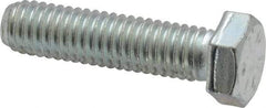 Made in USA - 3/8-16 UNC, 1-1/2" Length Under Head Hex Head Cap Screw - Fully Threaded, Grade 5 Steel, Zinc-Plated Finish, 9/16" Hex - Makers Industrial Supply