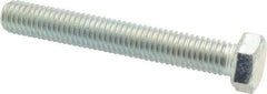 Made in USA - 1/2-13 UNC, 3-1/2" Length Under Head Hex Head Cap Screw - Fully Threaded, Grade 5 Steel, Zinc-Plated Finish, 3/4" Hex - Makers Industrial Supply