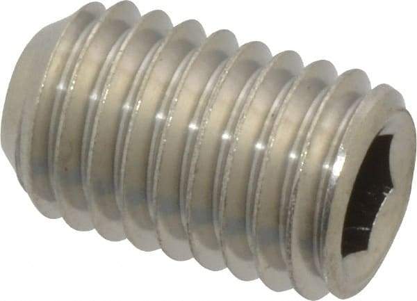 Value Collection - M10x1.50 Metric Coarse, 16mm OAL, Cup Point Set Screw - Grade 18-8 & Austenitic A2 Stainless Steel, 5mm Key - Makers Industrial Supply