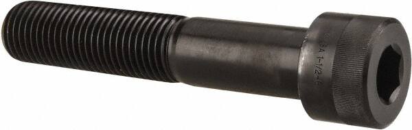 Holo-Krome - 1-1/2 - 6 UNC Hex Socket Drive, Socket Cap Screw - Alloy Steel, Black Oxide Finish, Partially Threaded, 8" Length Under Head - Makers Industrial Supply