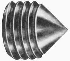 Value Collection - 3/8-16 UNC, 5/8" OAL, Cone Point Set Screw - Grade Austenitic A2 Stainless Steel, 3/16" Key - Makers Industrial Supply