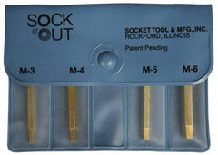 Sock It Out - 4 Piece Button Head Cap Screw Extractor Set - Screw Range 3 to 6mm - Makers Industrial Supply