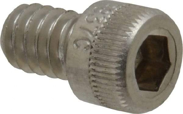 Holo-Krome - 1/4-20 UNC Hex Socket Drive, Socket Cap Screw - Grade 18-8 Stainless Steel, Uncoated, Fully Threaded, 3/8" Length Under Head - Makers Industrial Supply