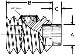 Made in USA - M8, 16mm Length of Thread, Soft Tip Point Set Screw - Grade 8 Alloy Steel - Makers Industrial Supply