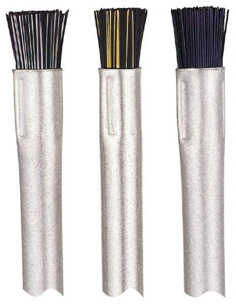 Gordon Brush - Parts Washer Flow-Through Brush - 1/2" Long, Brass/Nylon Bristles - Makers Industrial Supply