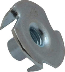 Value Collection - #10-24 Zinc-Plated Steel Standard Tee Nut - 5/16" Barrel Length, 3/4" Flange Diam, 3 Prongs - Makers Industrial Supply