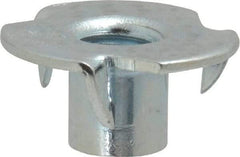 Value Collection - 5/16-18 Zinc-Plated Steel Standard Tee Nut - 3/8" Barrel Length, 7/8" Flange Diam, 3 Prongs - Makers Industrial Supply