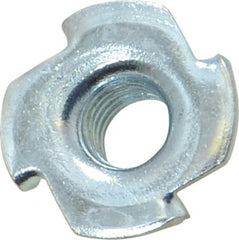 Value Collection - 3/8-16 Zinc-Plated Steel Standard Tee Nut - 7/16" Barrel Length, 1" Flange Diam, 3 Prongs - Makers Industrial Supply