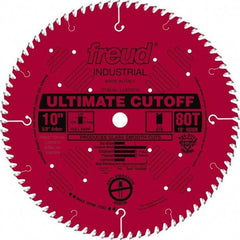 Freud - 10" Diam, 5/8" Arbor Hole Diam, 80 Tooth Wet & Dry Cut Saw Blade - Carbide-Tipped, Standard Round Arbor - Makers Industrial Supply