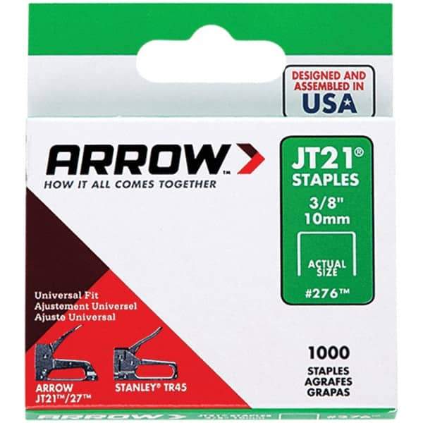 Arrow - 7/16" Wide Galvanized Steel Light-Duty Staples - 3/8" Leg Length - Makers Industrial Supply