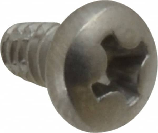 #6-32 UNC 1/4″ Length Under Head #2 Phillips Thread Cutting Screw 410 Stainless Steel, Pan Head, Type F Point