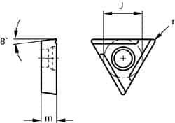 Dorian Tool - 5" Cut Diam, 1-1/2" Arbor Hole, 0.416" Max Depth of Cut, 45° Indexable Chamfer & Angle Face Mill - 8 Inserts, APKT-1604 Insert, Right Hand Cut, Through Coolant, Series APKT Cutter - Makers Industrial Supply