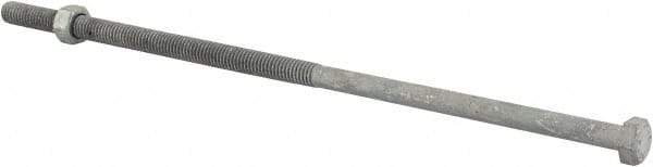 Value Collection - 3/8-16 Thread, 11" Length Under Head, Steel Hex Head Bolt - Hot Dipped Galvanized Coated, 9/16" Hex, ANSI/ASME B18.2.2 & ASME B18.2.1, Grade 2 - Makers Industrial Supply