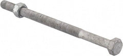 Value Collection - 1/2-13 Thread, 8" Length Under Head, Steel Hex Head Bolt - Hot Dipped Galvanized Coated, 3/4" Hex, UNC Thread, ANSI/ASME B18.2.2 & ASME B18.2.1, Grade 2 - Makers Industrial Supply