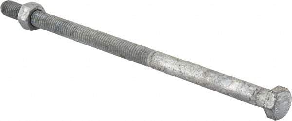 Value Collection - 1/2-13 Thread, 10" Length Under Head, Steel Hex Head Bolt - Hot Dipped Galvanized Coated, 3/4" Hex, UNC Thread, ANSI/ASME B18.2.2 & ASME B18.2.1, Grade 2 - Makers Industrial Supply