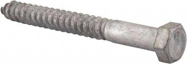 Value Collection - 1/2" Screw, 5" Length Under Head, Steel, Hex Head Lag Screw - Hot Dipped Galvanized, AISI 1006, ASME B18.2.1 Fastner, Grade 1006-1022 - Makers Industrial Supply