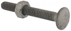 Value Collection - 1/4-20 UNC 2" Length Under Head, Standard Square Neck, Carriage Bolt - 1006-1050 Steel, Galvanized Zinc-Plated Finish - Makers Industrial Supply