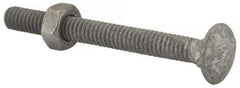 Value Collection - 1/4-20 UNC 2-1/2" Length Under Head, Standard Square Neck, Carriage Bolt - 1006-1050 Steel, Galvanized Zinc-Plated Finish - Makers Industrial Supply