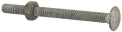 Value Collection - 1/4-20 UNC 3" Length Under Head, Standard Square Neck, Carriage Bolt - 1006-1050 Steel, Galvanized Zinc-Plated Finish - Makers Industrial Supply