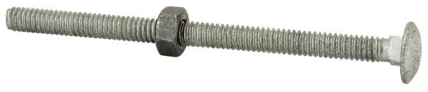 Value Collection - 1/4-20 UNC 4" Length Under Head, Standard Square Neck, Carriage Bolt - 1006-1050 Steel, Galvanized Zinc-Plated Finish - Makers Industrial Supply