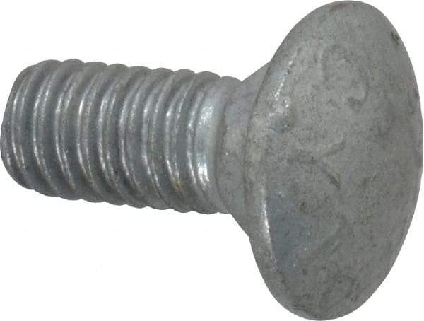 Value Collection - 5/16-18 UNC 3/4" Length Under Head, Standard Square Neck, Carriage Bolt - 1006-1050 Steel, Galvanized Zinc-Plated Finish - Makers Industrial Supply