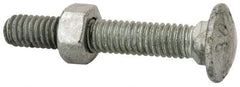 Value Collection - 5/16-18 UNC 2" Length Under Head, Standard Square Neck, Carriage Bolt - 1006-1050 Steel, Galvanized Zinc-Plated Finish - Makers Industrial Supply