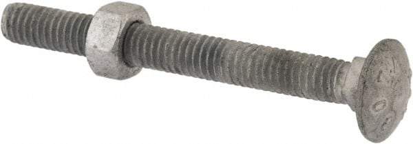 Value Collection - 5/16-18 UNC 3" Length Under Head, Standard Square Neck, Carriage Bolt - 1006-1050 Steel, Galvanized Zinc-Plated Finish - Makers Industrial Supply