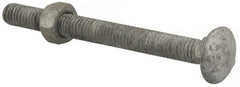 Value Collection - 5/16-18 UNC 3-1/2" Length Under Head, Standard Square Neck, Carriage Bolt - 1006-1050 Steel, Galvanized Zinc-Plated Finish - Makers Industrial Supply