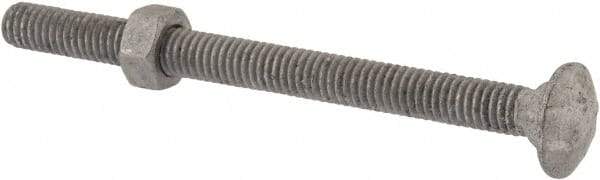 Value Collection - 5/16-18 UNC 4" Length Under Head, Standard Square Neck, Carriage Bolt - 1006-1050 Steel, Galvanized Zinc-Plated Finish - Makers Industrial Supply