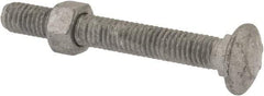 Value Collection - 3/8-16 UNC 3" Length Under Head, Standard Square Neck, Carriage Bolt - 1006-1050 Steel, Galvanized Zinc-Plated Finish - Makers Industrial Supply