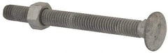 Value Collection - 3/8-16 UNC 4" Length Under Head, Standard Square Neck, Carriage Bolt - 1006-1050 Steel, Galvanized Zinc-Plated Finish - Makers Industrial Supply