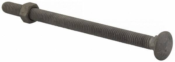 Value Collection - 3/8-16 UNC 6" Length Under Head, Standard Square Neck, Carriage Bolt - 1006-1050 Steel, Galvanized Zinc-Plated Finish - Makers Industrial Supply