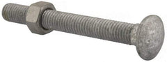 Value Collection - 1/2-13 UNC 4-1/2" Length Under Head, Standard Square Neck, Carriage Bolt - 1006-1050 Steel, Galvanized Zinc-Plated Finish - Makers Industrial Supply