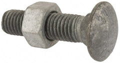 Value Collection - 5/8-11 UNC 2-1/2" Length Under Head, Standard Square Neck, Carriage Bolt - 1006-1050 Steel, Galvanized Zinc-Plated Finish - Makers Industrial Supply