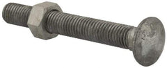 Value Collection - 5/8-11 UNC 5" Length Under Head, Standard Square Neck, Carriage Bolt - 1006-1050 Steel, Galvanized Zinc-Plated Finish - Makers Industrial Supply