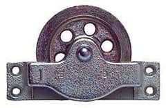 Value Collection - Single Open Side Mount Guidance Pulley - Sheave, 4-1/2 Inch Outside Diameter, Wire Rope, 3/8 Inch Diameter, 0.235 Inch to 0.246 Inch Mounting Hole Diameter Iron, Galvanized Finish - Makers Industrial Supply