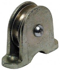 Value Collection - Single Closed Upright Mount Guidance Pulley - Sheave, 2 Inch Outside Diameter, Wire Rope, 1/4 Inch Diameter, 0.209 Inch to 0.22 Inch Mounting Hole Diameter Iron, Galvanized Finish - Makers Industrial Supply