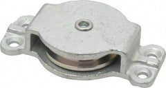 Value Collection - Single Closed Side Mount Guidance Pulley - Sheave, 2 Inch Outside Diameter, Wire Rope, 1/4 Inch Diameter, 0.209 Inch to 0.22 Inch Mounting Hole Diameter Iron, Galvanized Finish - Makers Industrial Supply