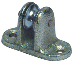 Value Collection - Single Upright Mount Guidance Pulley - Sheave, 11/16 Inch Outside Diameter, Fibrous Rope, 1/4 Inch Diameter, 0.144 Inch to 0.155 Inch Mounting Hole Diameter Malleable Iron, Galvanized Finish - Makers Industrial Supply