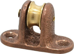 Value Collection - Single Upright Mount Guidance Pulley - Sheave, 11/16 Inch Outside Diameter, Fibrous Rope, 1/4 Inch Diameter, 0.144 Inch to 0.155 Inch Mounting Hole Diameter Bronze, Finish - Makers Industrial Supply