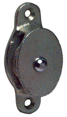 Value Collection - Single Side Side Mount Guidance Pulley - Sheave, 1-3/8 Inch Outside Diameter, Fibrous Rope, 5/16 Inch Diameter, 0.183 Inch to 0.194 Inch Mounting Hole Diameter Malleable Iron, Galvanized Finish - Makers Industrial Supply