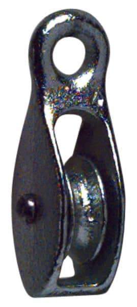 Value Collection - Rigid Eye Single Sheave Pulley - Sheave, 3/4 Inch Outside Diameter, Fibrous Rope, 3/16 Inch Diameter, Malleable Iron, Galvanized Finish - Makers Industrial Supply