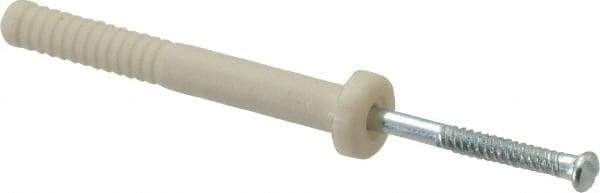 Value Collection - 1/4" Diam, 1/4" Drill, 2" OAL, Hammer Drive Concrete Anchor - Nylon, Zinc-Plated Finish, Round Head - Makers Industrial Supply