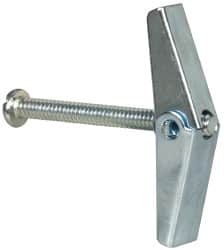 Value Collection - 3/16" Screw, 3/16" Diam, 2" Long, Toggle Bolt Drywall & Hollow Wall Anchor - 3/16" Drill, Zinc Plated, Steel, Use in Concrete, & Masonry, Hollow Tile, Plaster & Wallboard - Makers Industrial Supply