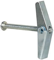 Value Collection - 3/16" Screw, 3/16" Diam, 2" Long, Toggle Bolt Drywall & Hollow Wall Anchor - 3/16" Drill, Zinc Plated, Steel, Use in Concrete, & Masonry, Hollow Tile, Plaster & Wallboard - Makers Industrial Supply