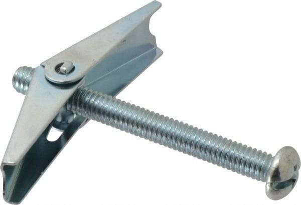 Value Collection - 5/16" Screw, 5/16" Diam, 3" Long, Toggle Bolt Drywall & Hollow Wall Anchor - 5/16" Drill, Zinc Plated, Steel, Use in Concrete, & Masonry, Hollow Tile, Plaster & Wallboard - Makers Industrial Supply